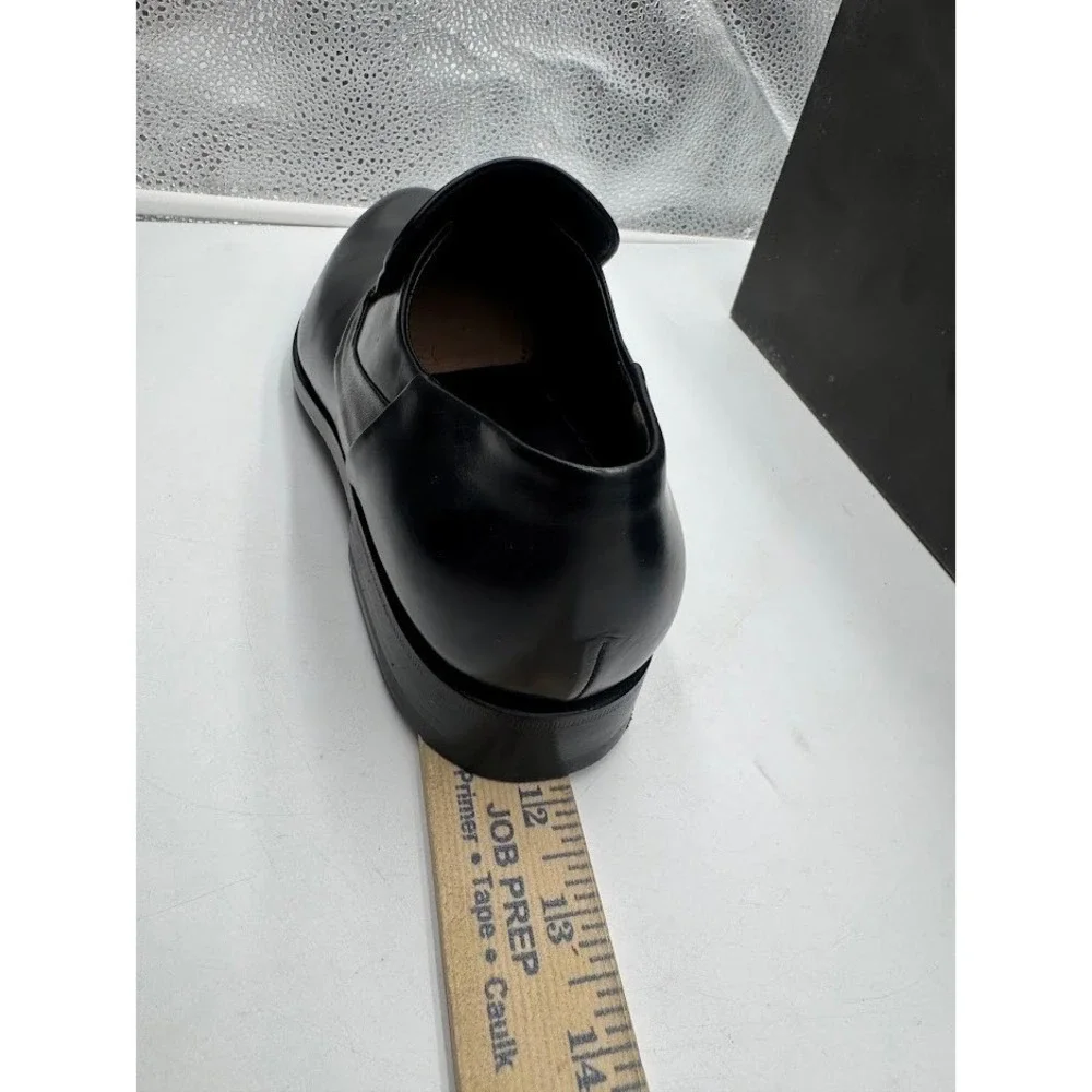 Bruno Magli Mens Black Leather Loafers Italian Hand Made Slip On Shoes 7.5 M